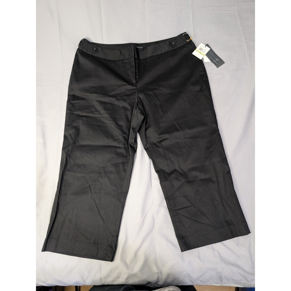 ATELIER Women's Comfort Waist Stretch Black Capri‎ Crop Pants 14 NWT Career Work
